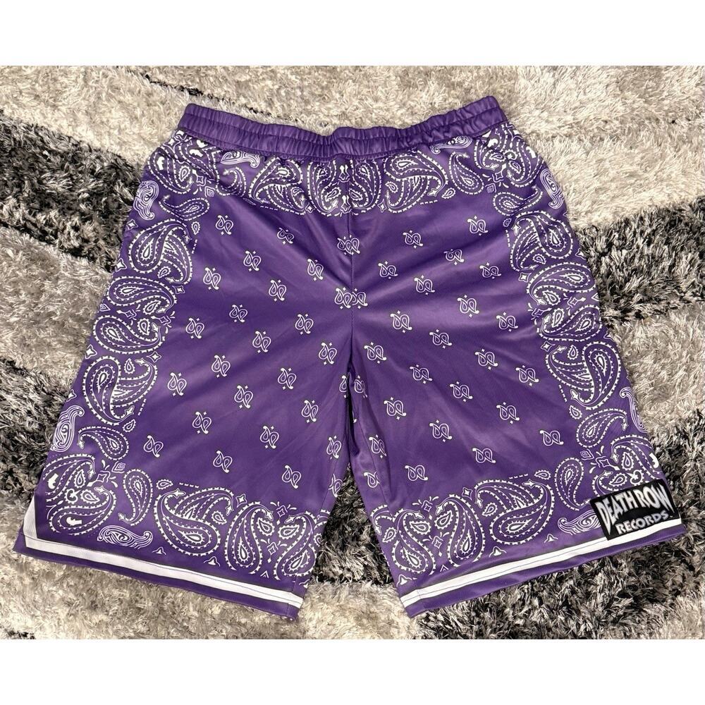 Death Row Records Purple Bandana Shorts Large Streetwear